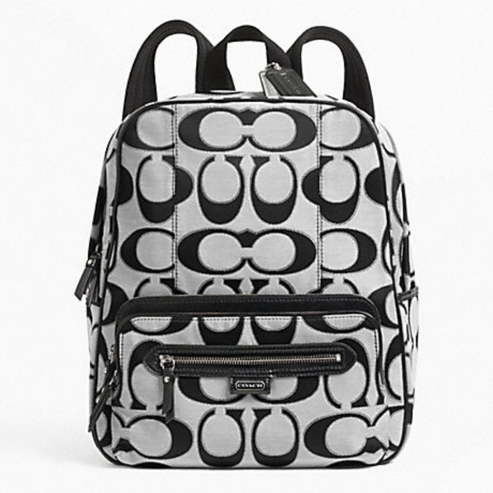 Coach Daisy Outline Signature Metallic Backpack